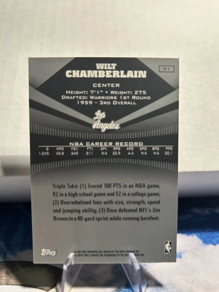 2006-07 Topps Triple Threads /899 Wilt Chamberlain #91 HOF - Image 2 of 2