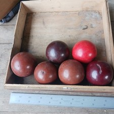Antique Brunswick Hexagonal Box And 6 Odd Billiard Balls