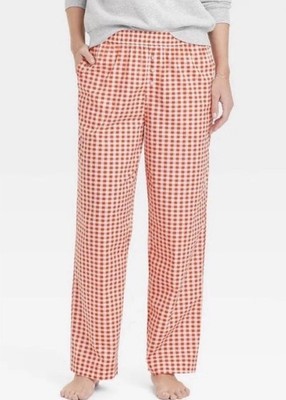 Grayson Threads Red Gingham Lounge Pants Wide Leg Cotton S Picnic Euro Summer