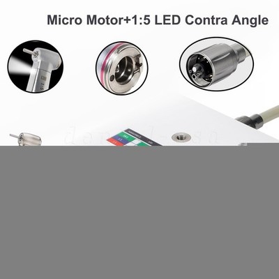 NSK Style Dental Brushless LED Micro Motor /1:5 Increasing LED Contra Angle USA