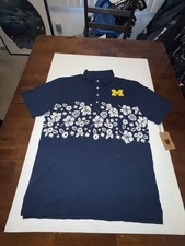 FINAL Four NWT ORGANIC COTTON Michigan Wolverines Midnight Floral Shirt XL