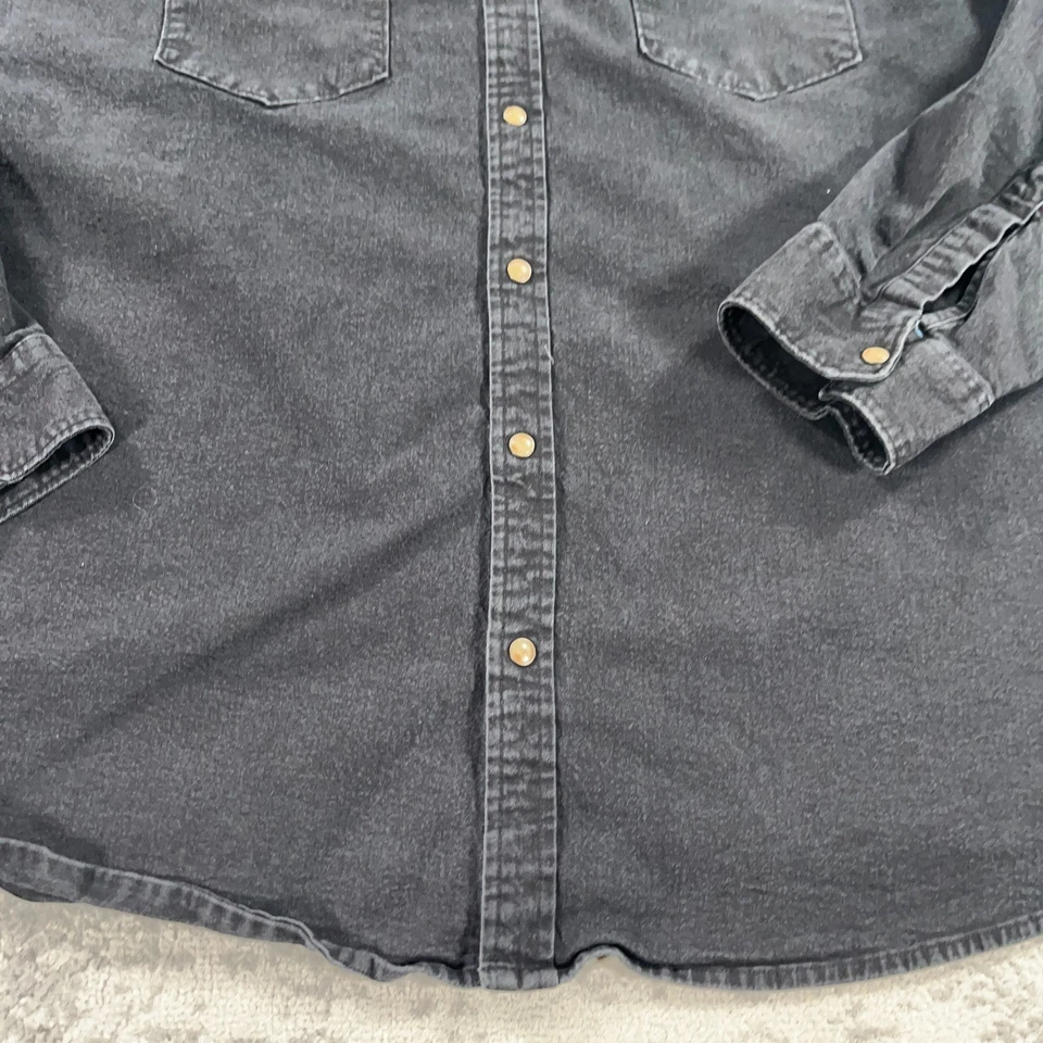 Camisa Levis Western Para Hombres 3XL Negra Sarga Perla A Presión Manga Larga Vaquero Ropa de Trabajo Foto 3 de 4