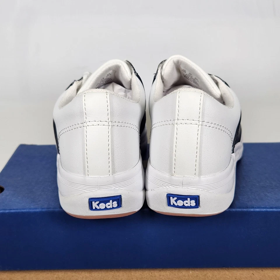 Size 13 Little Kids - KEDS School Days II Leather - White / Navy - Image 4 of 4
