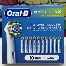 Oral-B FlossAction X 10 Replacement Brush Heads Tooth Remove Plaque Dental Clean