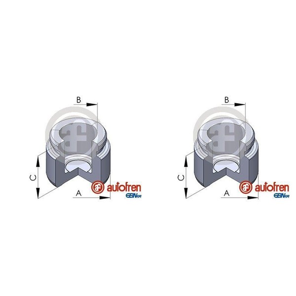 2X Autofren 35Mm Kolben Bremssattel Hinten Passend FüR Mercedes 124 190 C-KLASSE-image