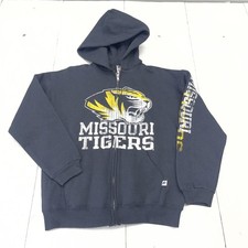 Missouri Tigers Hoodie Boys Large Black NCAA Football Russell Athletic
