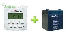 TIMER DIGITALE SETTIMANALE 12V TDS-12 E BATTERIA 12V 5AH HOBBY CACCIA SOLARE