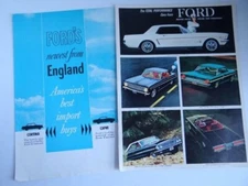 2 Ford Motors 1963 Brochures English Imports and Domestic Cars Mustang