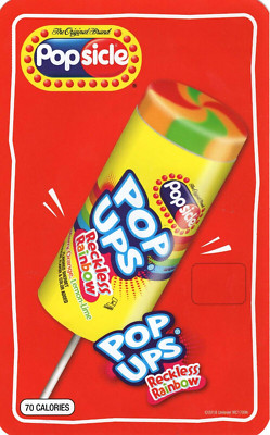 Popsicle Pop Up Reckless Rainbow push up Novelty Ice Cream Truck Decal 5''x8''