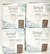 40 Count Simpli Adult L/XL Natural Plant-Based Super-Absorbent Underwear 38”-64”