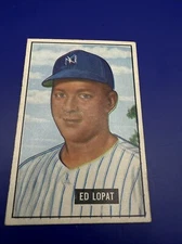 1951 Bowman #218 Ed Lopat New York Yankee Stunner 5xWSC 166-112 Centered 32.2WAR