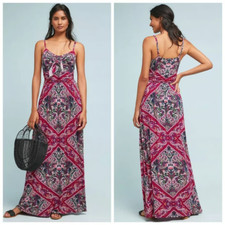 Moulinette Soeurs Vetements Paisley Floral Print Maxi Dress S 4/6 Anthropologie