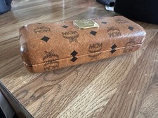 MCM Authentic Hardshell Eyeglass Case Cognac Brown