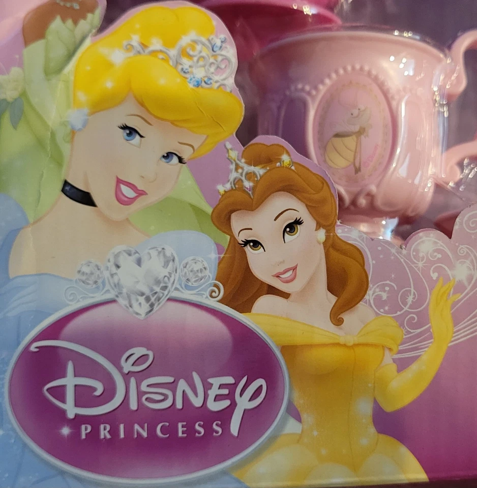 Disney Princess Royal Tea Set Services 4 People Plastic Plates Spoons Cups Bowl  - Image 4 of 4