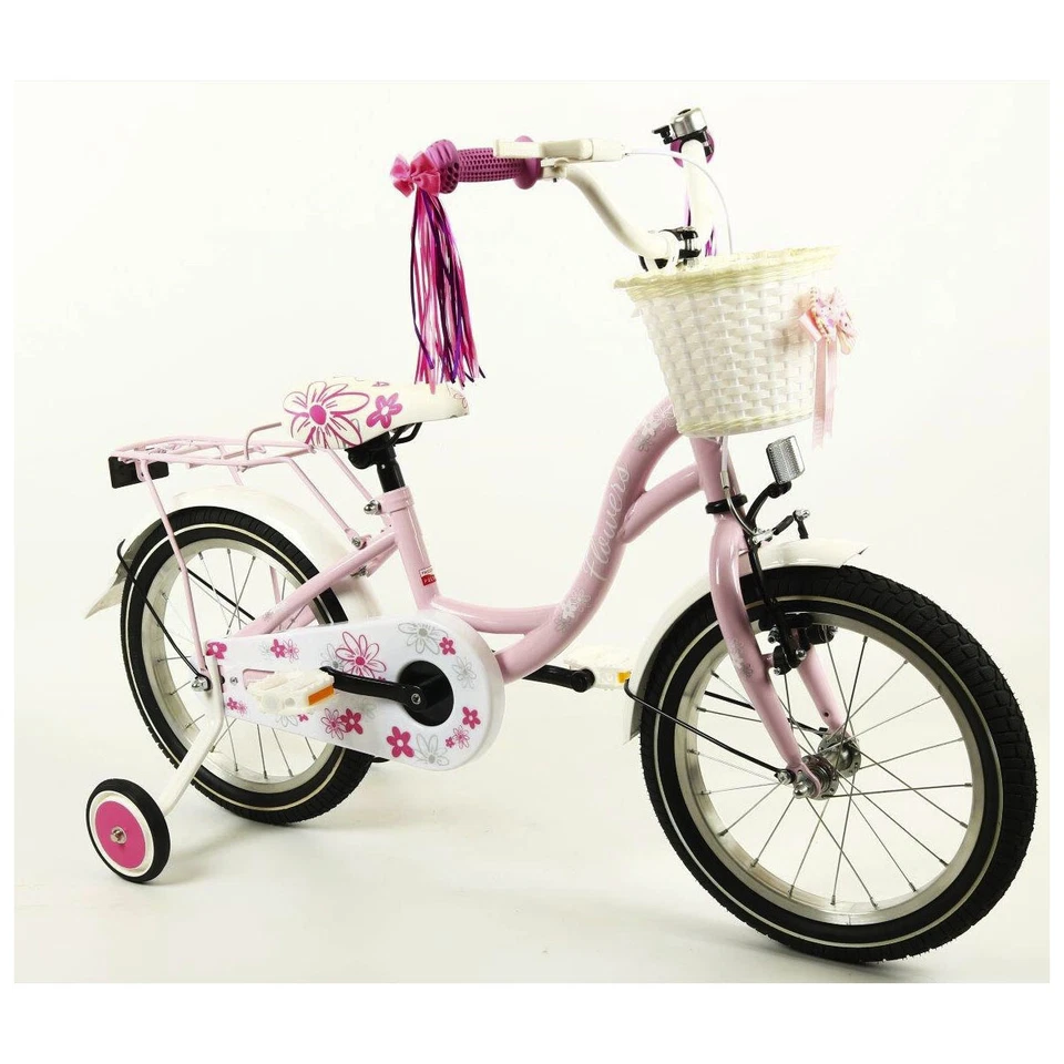 FLOWERS Kinderfahrrad 16" Mädchenfahrrad Kinder Rad Bike Spielrad - Rosa - Bild 3 von 4