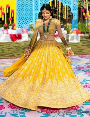 yellow lehenga for haldi