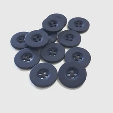 24 Buttons Dark Blue Navy Matte Plastic 4-Hole Sew Through Sewing 19 mm #BL74