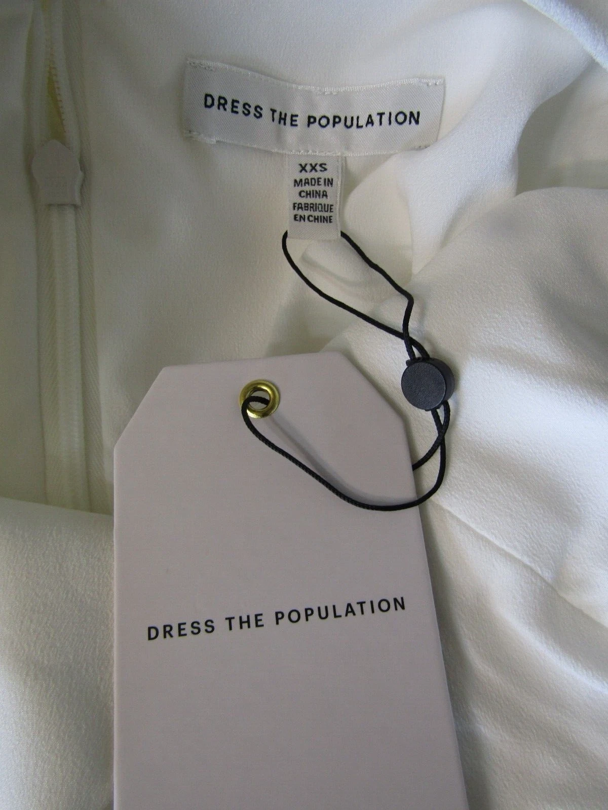 OFF WHITE Abito Vestito Donna Nuovo Con Etichetta The Population Gracelyn Off White Elegante Classico XXS