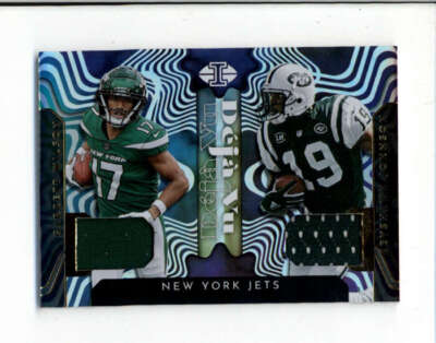 WILSON / JOHNSON 2022 PANINI ILLUSIONS DJ VU JETS DUAL JERSEY RELIC BC9626
