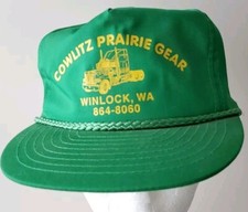 VINTAGE CORDED TRUCKER CAP SNAPBACK BASEBALL  COWLITZ WINLOCK GEAR SEMI BALL HAT