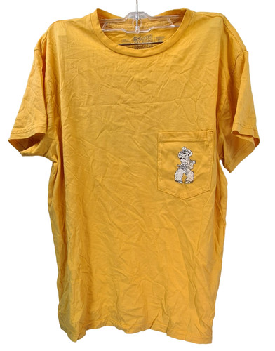 Retro Brand Men's Wyoming Cowboys Front Pocket Short Sleeve T-Shirt, Yellow, Med