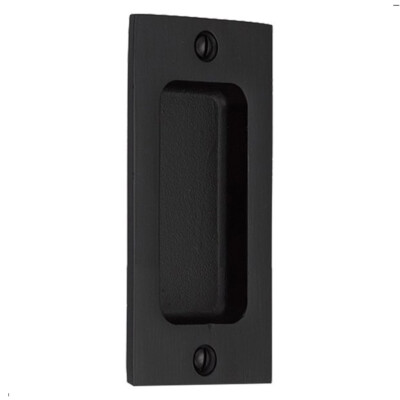Emtek 4'' Sandcast Bronze Modern Rectangular Flush Pull for Sliding Door 220404FB