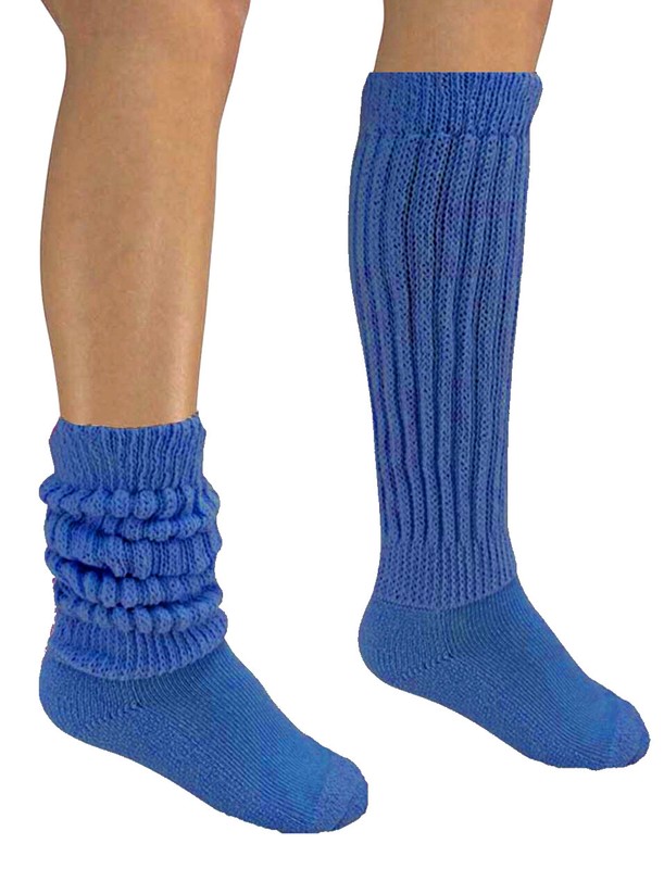 2 Royal Blue Slouch Knee Socks  Hooters Uniform Warm Cozy Cute Soccer Run Ski 