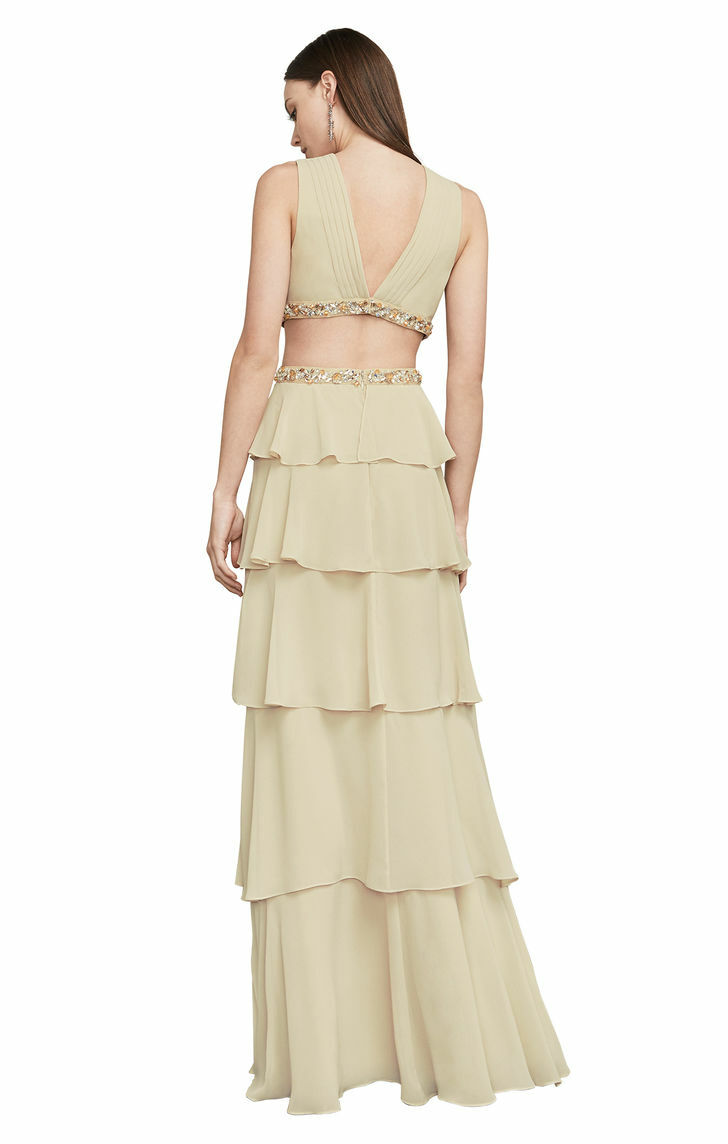 ★セール♪★BCBGMAXAZRIA フリルミディドレス★ BCBG MAXAZRIA（ビーシービージーマックスアズリア）ボタニカル