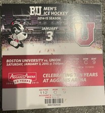  Boston University Terrier's hockey commemorative season ticket 10 year Agganis 