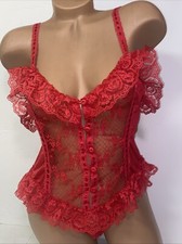 VINTAGE NYLON BODY PLAY SUIT LINGERIE FRILLY FEMININE SILKY NYLON TEDDY LACE L82