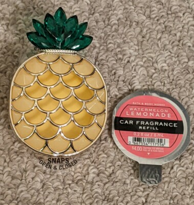 Bath & Body Works Pineapple Car Fragrance Scentportable Visor Clip w/Watermelon