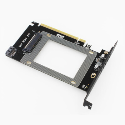 1X U.2 to PCI-E Adapter SFF-8639 NVme SATA SSD Drive Converter Board Bracket NEW