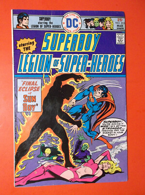 SUPERBOY # 215 - VG 4.0 - FINAL ECLIPSE OF SUN BOY - 1976 LEGION OF SUPER-HEROES