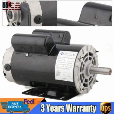 #ad #ad 5HP Air Compressor Electric Motor 3450RPM Single Phase 7 8quot; Shaft Heavy Duty $222.26