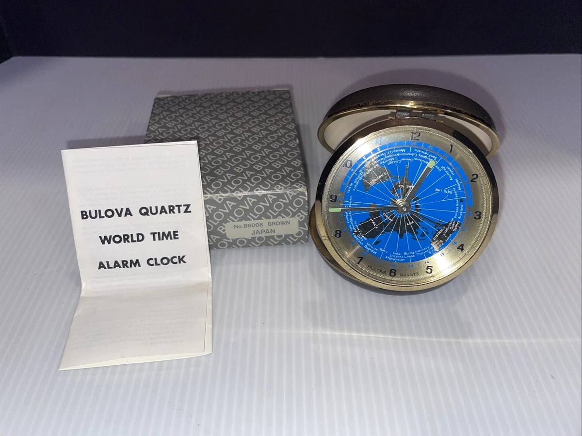 Vintage Bulova Quartz World Time Folding Alarm Clock B6008