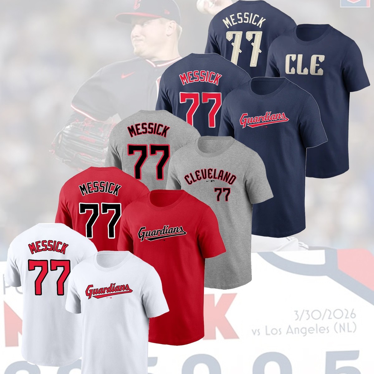 HOT!! Parker Messick #77 Cleveland Guardians 2026 Player Name 