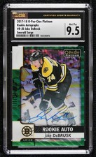 2017 O-Pee-Chee Platinum Emerald Surge 4/10 Jake DeBrusk #R-JD CSG 9.5 Auto a2v