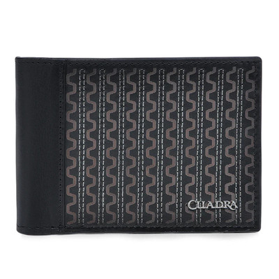 Cuadra Men's Brown Stamp Leather Bi-Fold Wallet DU614
