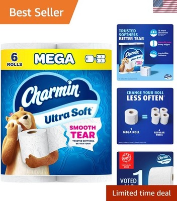Ultra Soft Toilet Paper, 6 Mega Rolls = 24 Regular Rolls