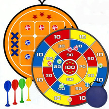 Outdoor Games Upgraded Set: Large Dart Boards with 12 Sticky Darts, 29" Tic Tac