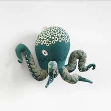 Crate & Barrel Kids Curious Octopus Stuffed Embroidered Head Nursery Wall Decor