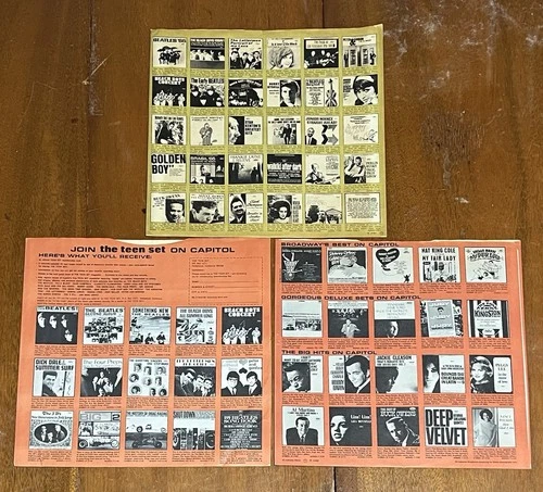Lot of 3 Vintage Capitol 12" Company Inner Sleeves Vinyl LP Records Beatles