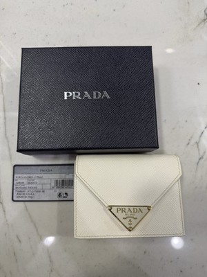 Prada Saffiano Leather Triangle Logo Envelope Crossbody Bag
