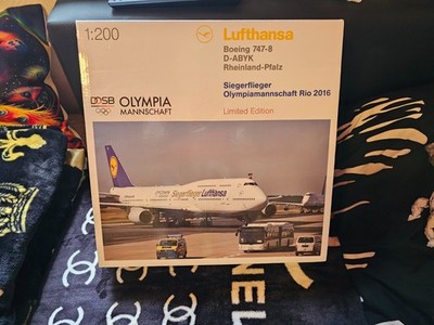 Limited Edition Herpa 1:200 Boeing 747- 8 Olympiamannschaft Rio 2016 Siegerflieg