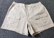 NWT Red Head Cargo Shorts Men's 42 Beige Twill Flat Front Pockets Elastic Waist