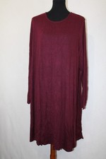 Old Navy Sz XXL Heather Wine Color Knit  T-Shirt Shift Dress Long Sleeve
