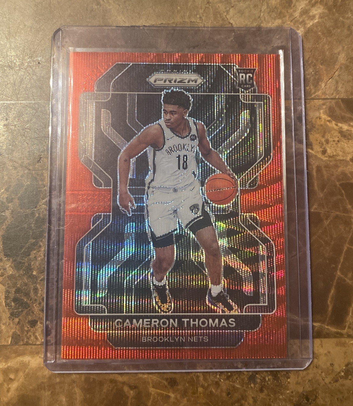 2021-22 Panini Prizm - Cameron Thomas #297 Ruby Wave Prizm (RC)