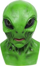 Green Alien Latex Mask Funny Monster Halloween Costume Cosplay Prop Adult