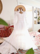 Vintage Bridallure Alfred Angelo Wedding Dress Gown 1980s Victorian Cottagecore