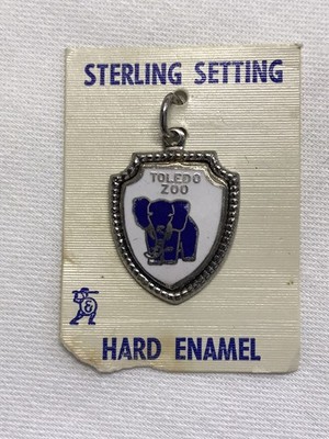 1960 s Toledo Zoo Ohio Elephant Souvenir Sterling Silver Bracelet Charm NEW